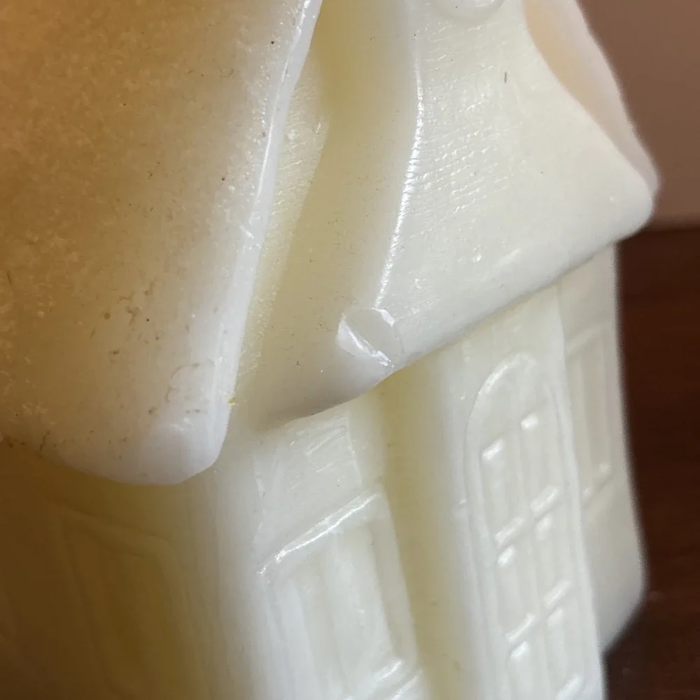 Pottery Barn House Church Candle  Christmas NEW Never Lit Large White 7